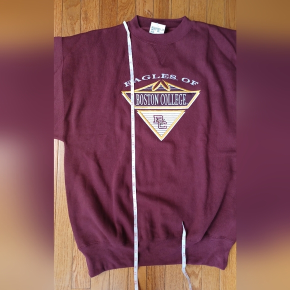 Vtg NWT Deadstock 90s Boston College Eagles Embroidered Maroon Crewneck Sz L - Picture 5 of 11